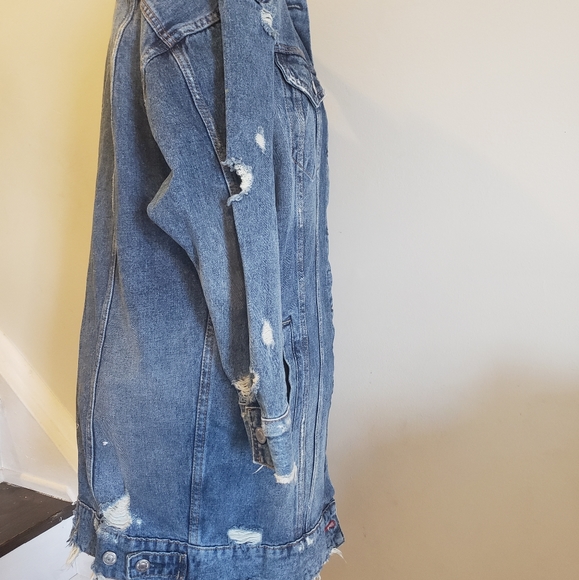 Zara Trafaluc Distressed Jean Jacket - Picture 9 of 11